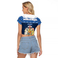 Scotland Christmas Raglan Cropped T Shirt Scottish Santa Claus - Wonder Print Shop