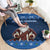 Scotland Christmas Round Carpet Scottish Santa Claus - Wonder Print Shop