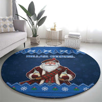 Scotland Christmas Round Carpet Scottish Santa Claus - Wonder Print Shop
