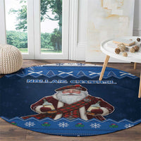 Scotland Christmas Round Carpet Scottish Santa Claus - Wonder Print Shop