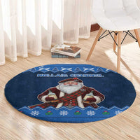 Scotland Christmas Round Carpet Scottish Santa Claus - Wonder Print Shop