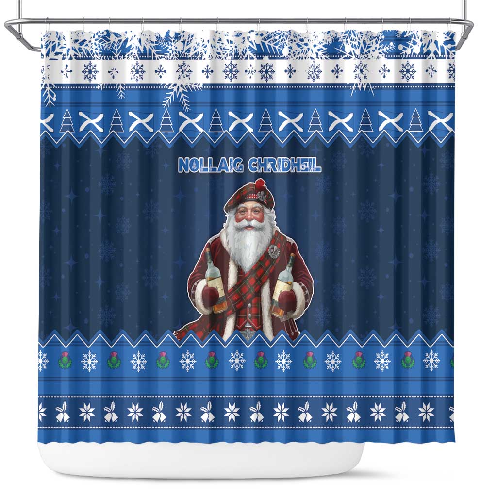 Scotland Christmas Shower Curtain Scottish Santa Claus - Wonder Print Shop