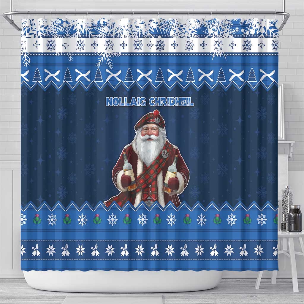 Scotland Christmas Shower Curtain Scottish Santa Claus - Wonder Print Shop