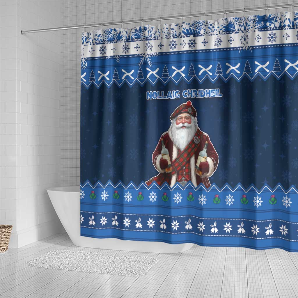 Scotland Christmas Shower Curtain Scottish Santa Claus - Wonder Print Shop