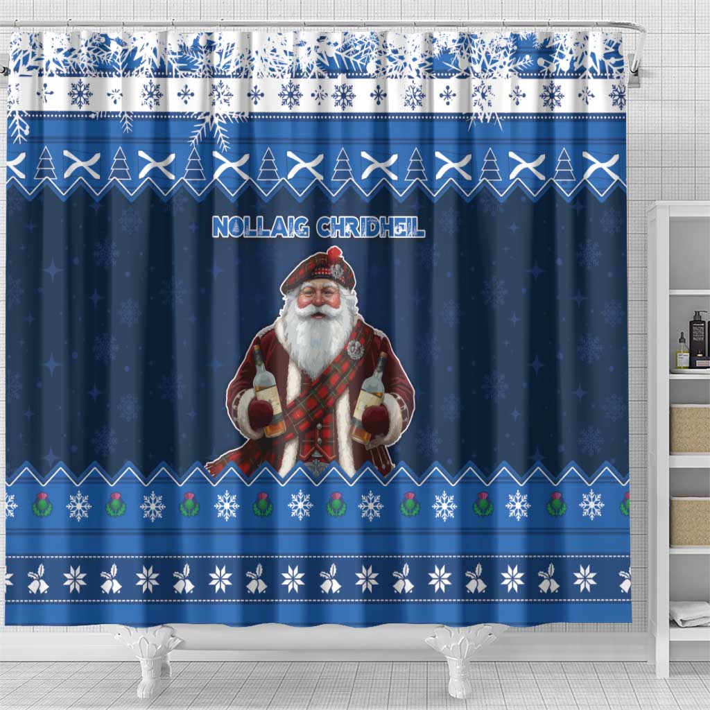 Scotland Christmas Shower Curtain Scottish Santa Claus - Wonder Print Shop