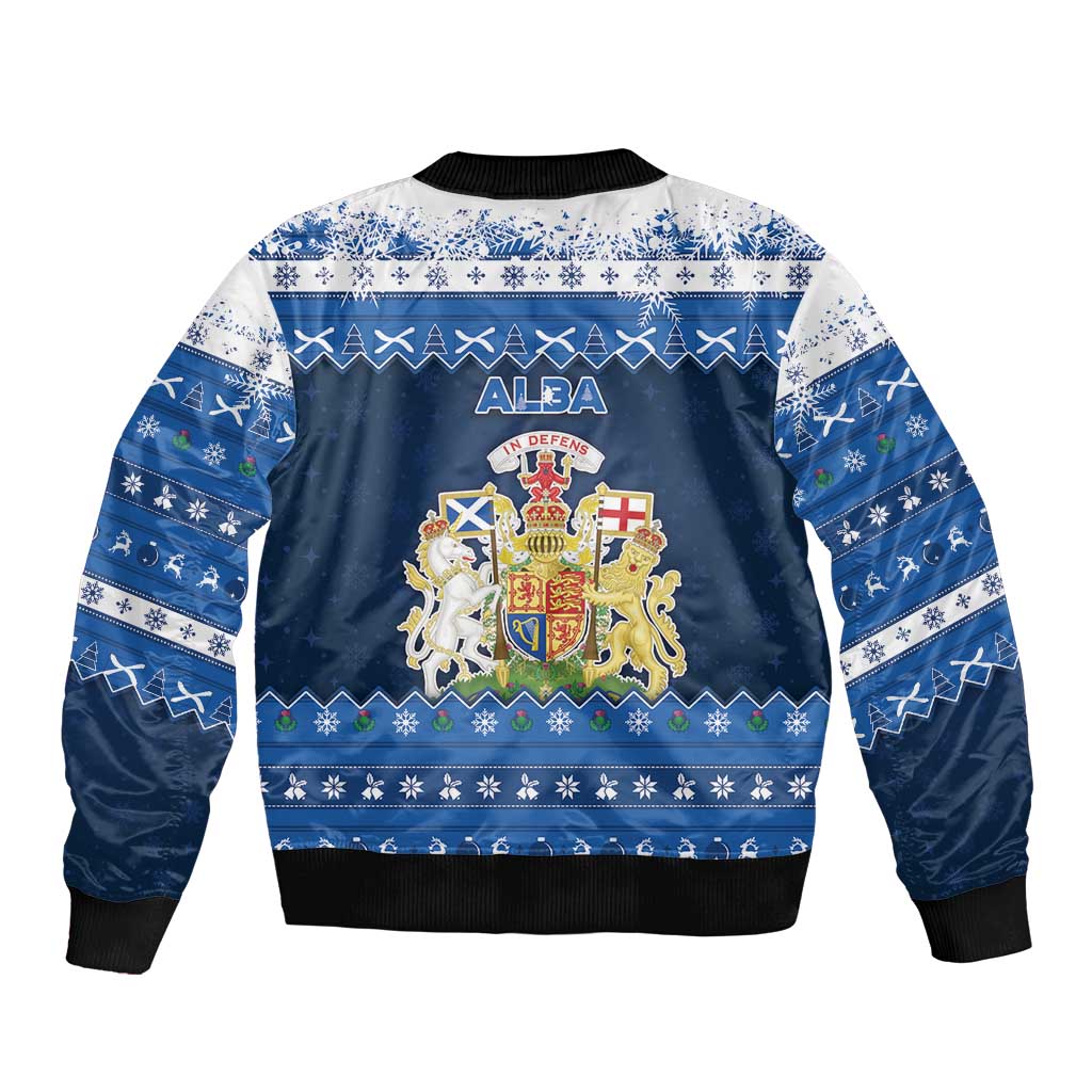 Scotland Christmas Sleeve Zip Bomber Jacket Scottish Santa Claus - Wonder Print Shop
