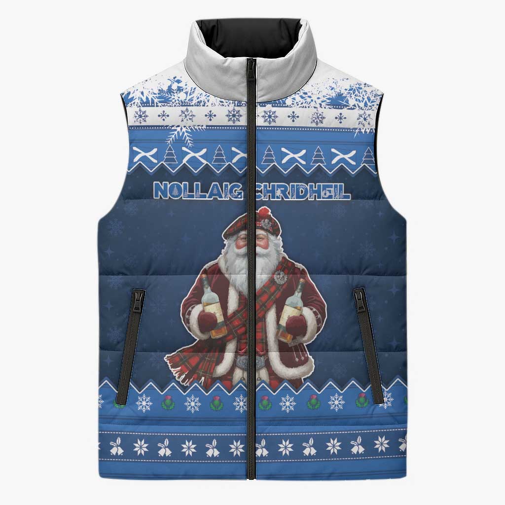Scotland Christmas Sleeveless Puffer Jacket Scottish Santa Claus - Wonder Print Shop