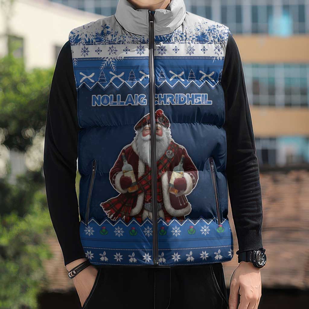 Scotland Christmas Sleeveless Puffer Jacket Scottish Santa Claus - Wonder Print Shop