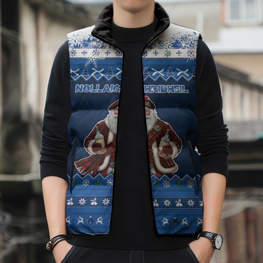 Scotland Christmas Sleeveless Puffer Jacket Scottish Santa Claus - Wonder Print Shop