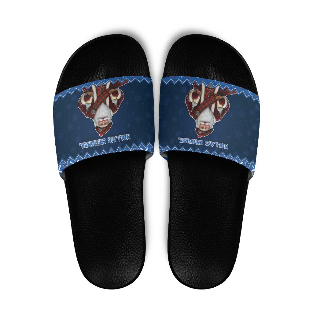 Scotland Christmas Slide Sandals Scottish Santa Claus - Wonder Print Shop