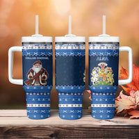 Scotland Christmas Tumbler With Handle Scottish Santa Claus - Wonder Print Shop