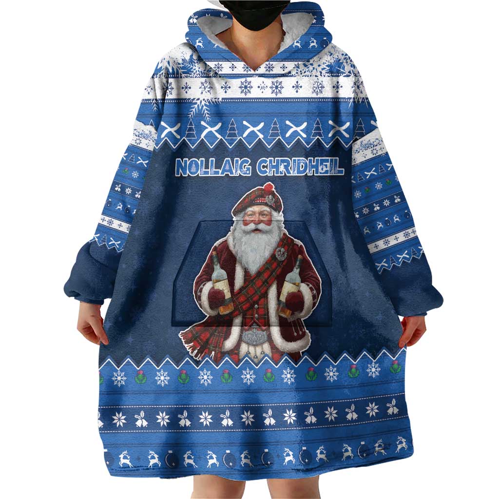 Scotland Christmas Wearable Blanket Hoodie Scottish Santa Claus - Wonder Print Shop