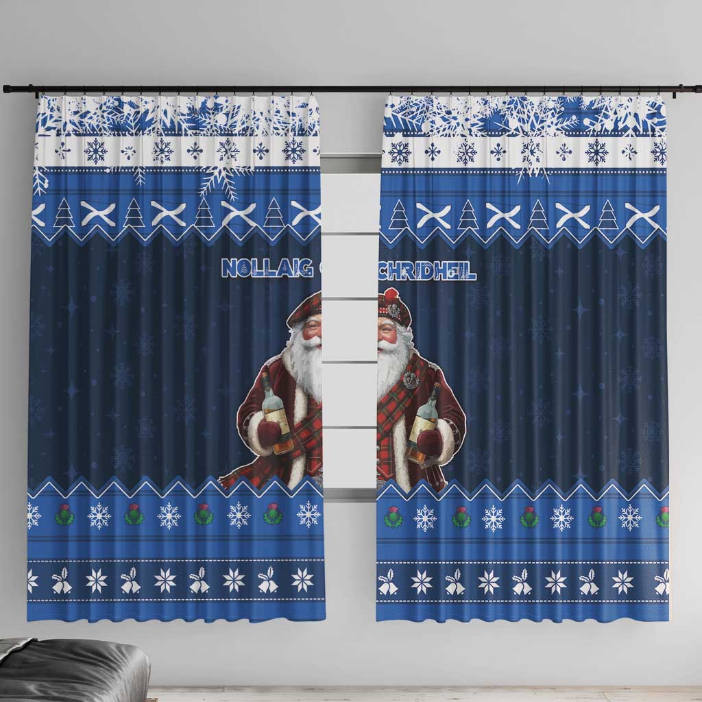 Scotland Christmas Window Curtain Scottish Santa Claus - Wonder Print Shop