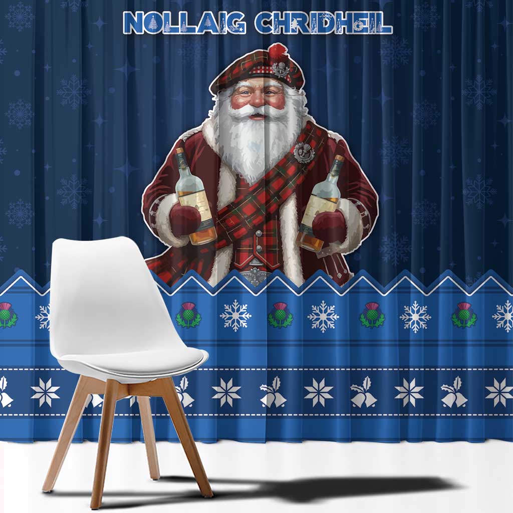Scotland Christmas Window Curtain Scottish Santa Claus - Wonder Print Shop