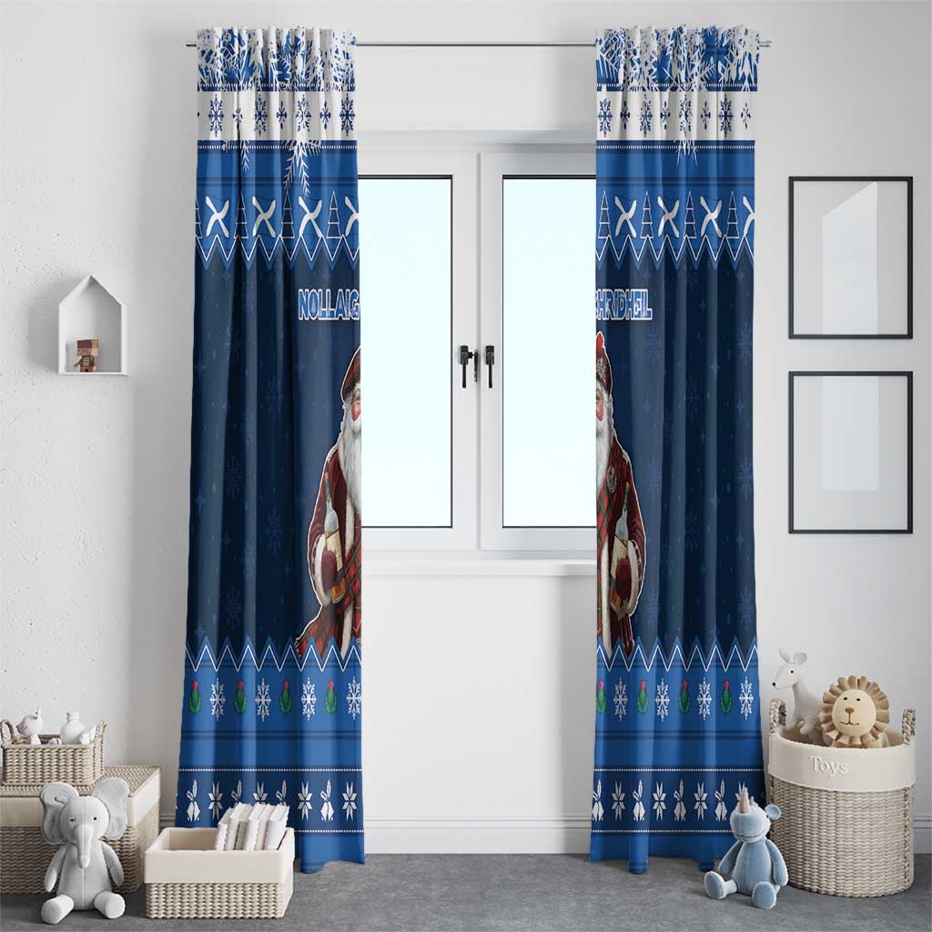 Scotland Christmas Window Curtain Scottish Santa Claus - Wonder Print Shop