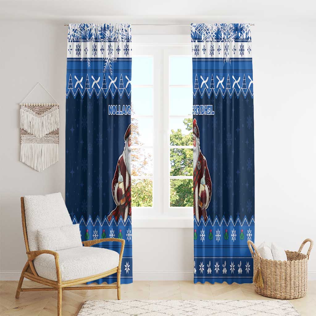 Scotland Christmas Window Curtain Scottish Santa Claus - Wonder Print Shop