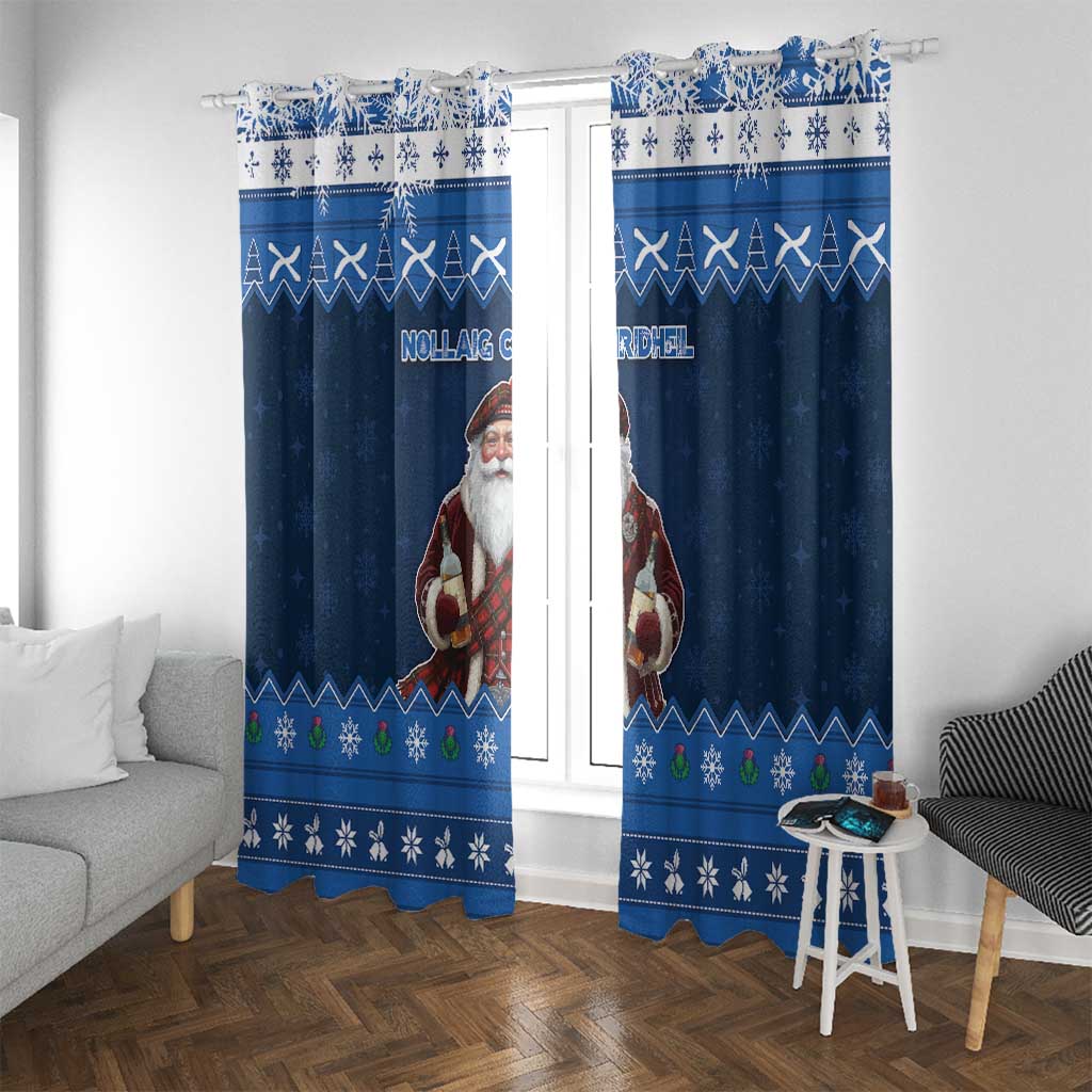 Scotland Christmas Window Curtain Scottish Santa Claus - Wonder Print Shop