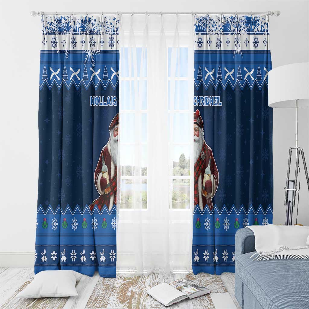 Scotland Christmas Window Curtain Scottish Santa Claus - Wonder Print Shop