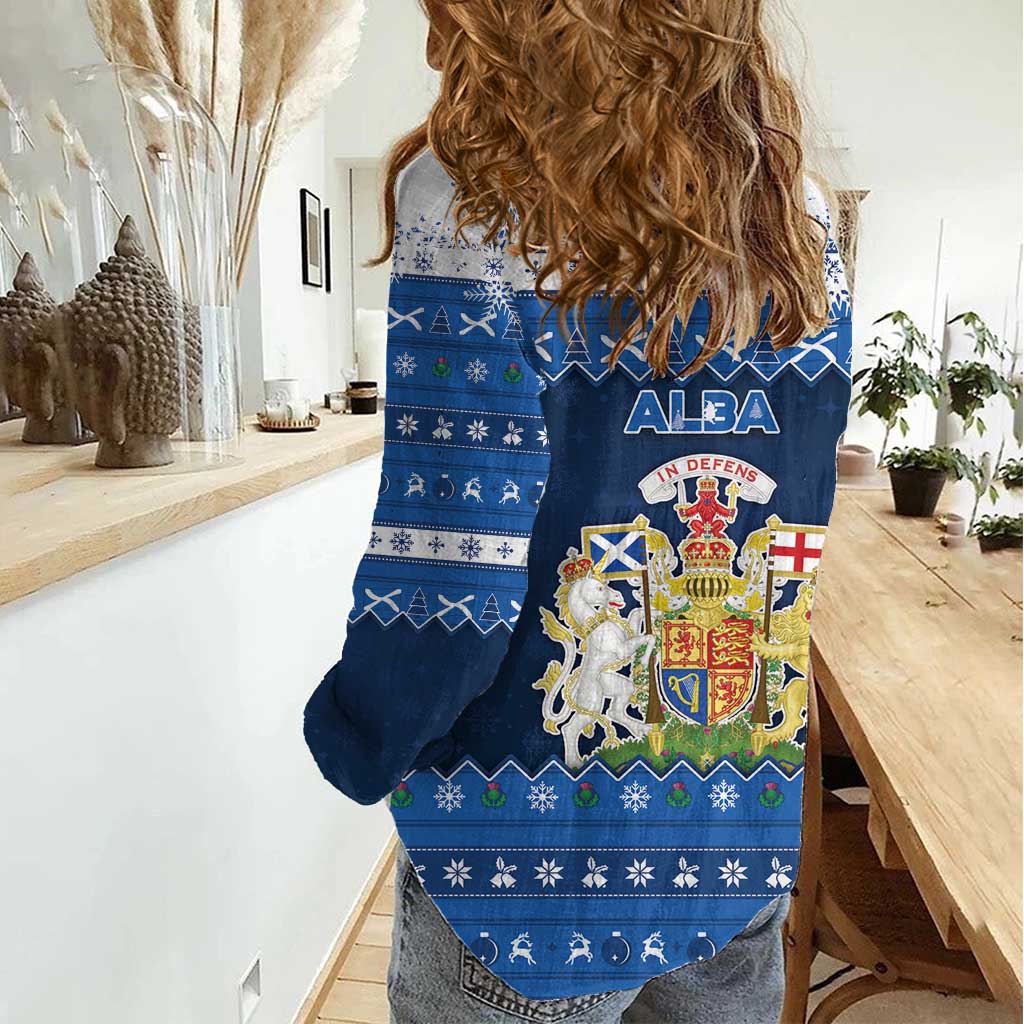 Scotland Christmas Women Casual Shirt Scottish Santa Claus - Wonder Print Shop