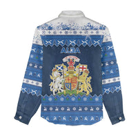 Scotland Christmas Women Casual Shirt Scottish Santa Claus - Wonder Print Shop