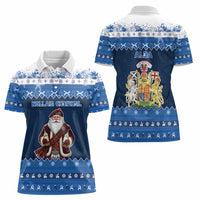 Scotland Christmas Women Polo Shirt Scottish Santa Claus - Wonder Print Shop