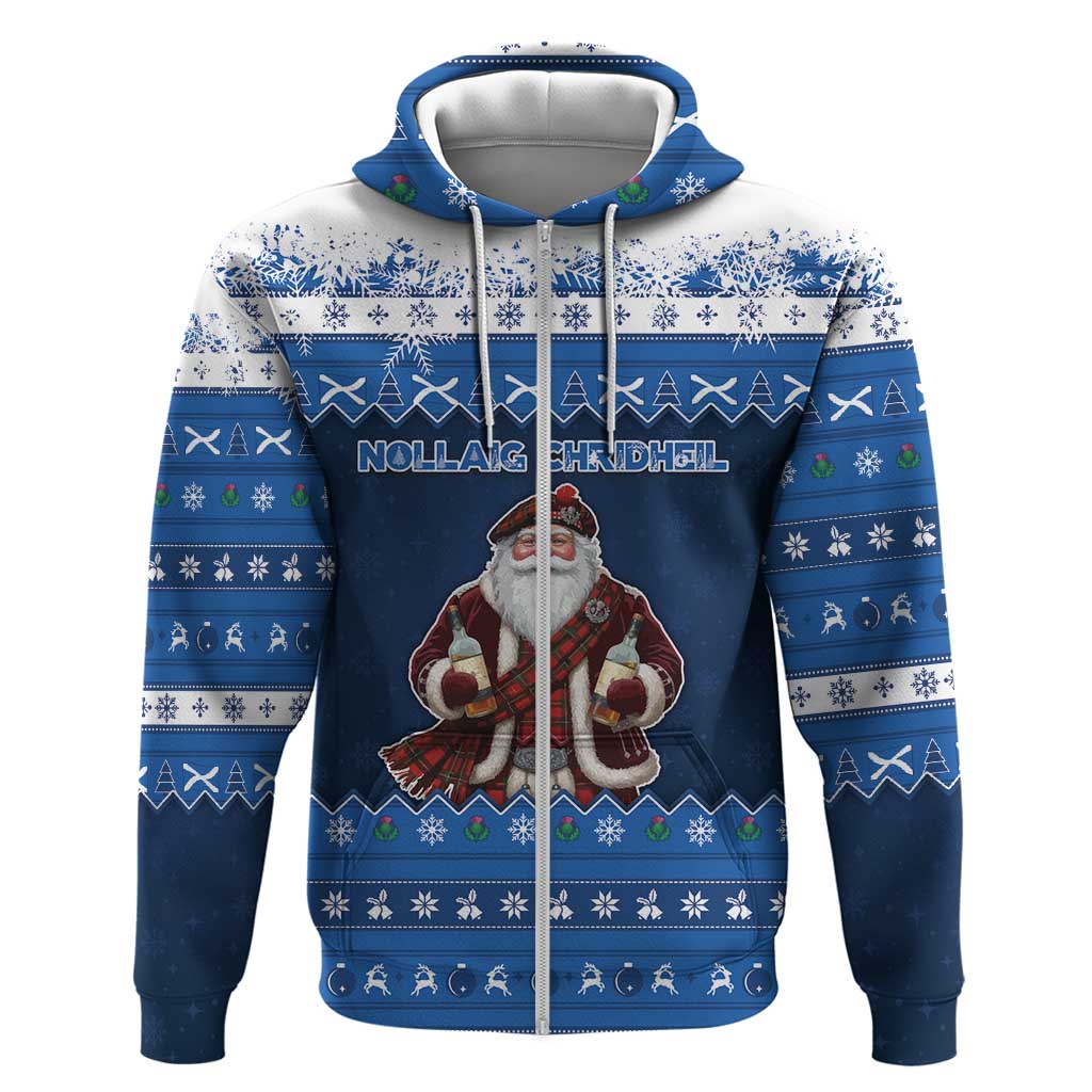 Scotland Christmas Zip Hoodie Scottish Santa Claus - Wonder Print Shop
