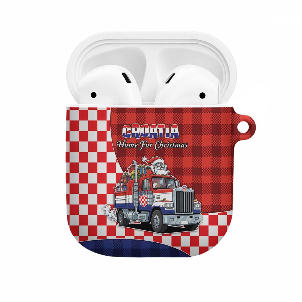 Croatia Christmas AirPods Case Santa Claus Drives Home With Gifts - Wonder Print Shop