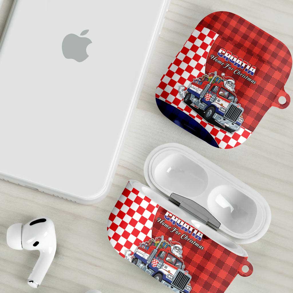 Croatia Christmas AirPods Case Santa Claus Drives Home With Gifts - Wonder Print Shop