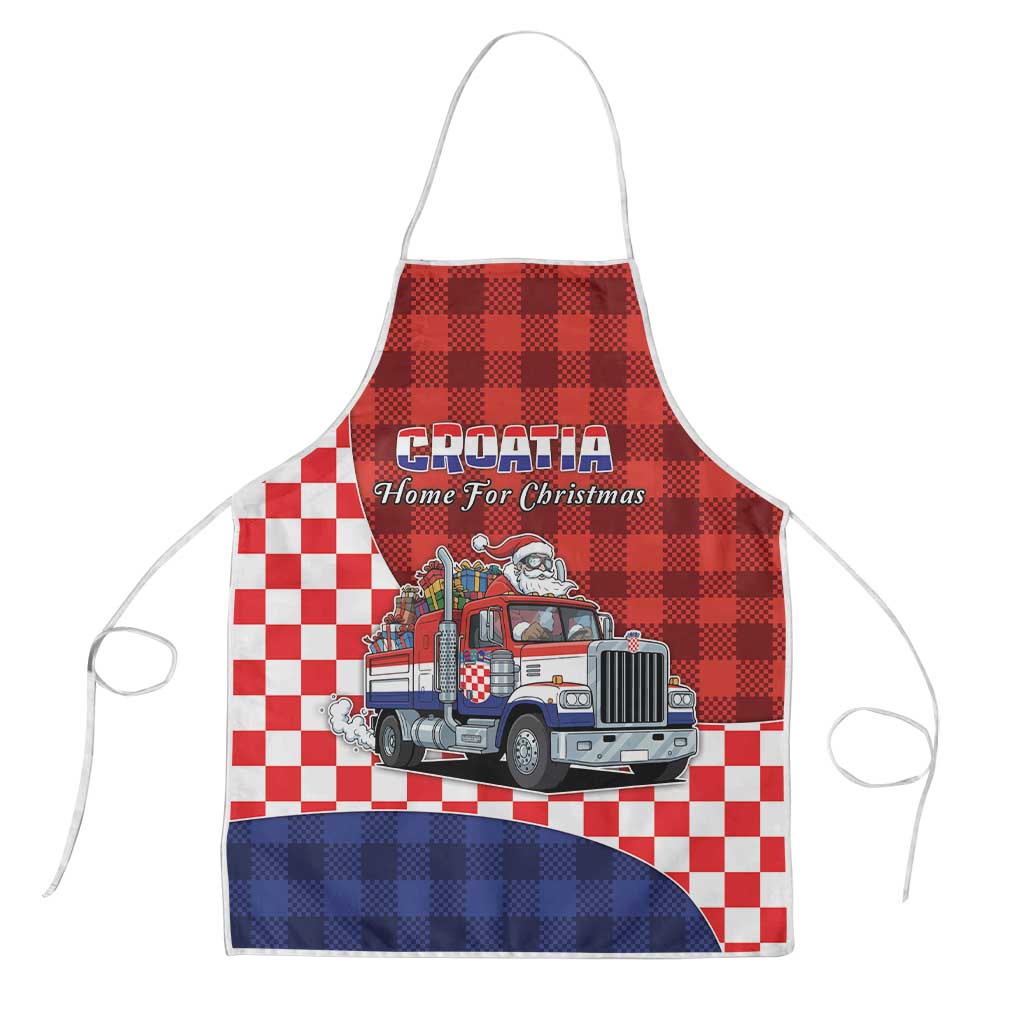 Croatia Christmas Apron Santa Claus Drives Home With Gifts - Wonder Print Shop
