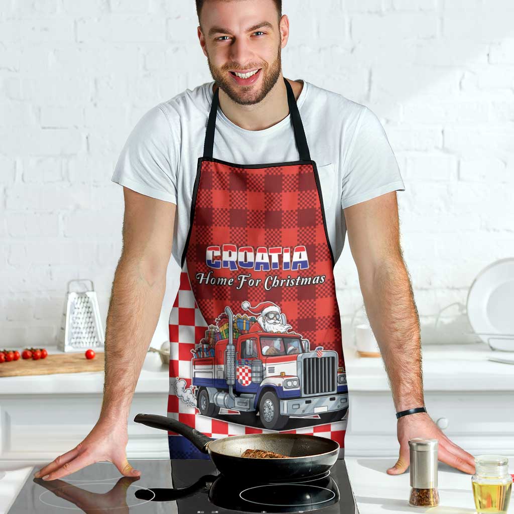 Croatia Christmas Apron Santa Claus Drives Home With Gifts - Wonder Print Shop