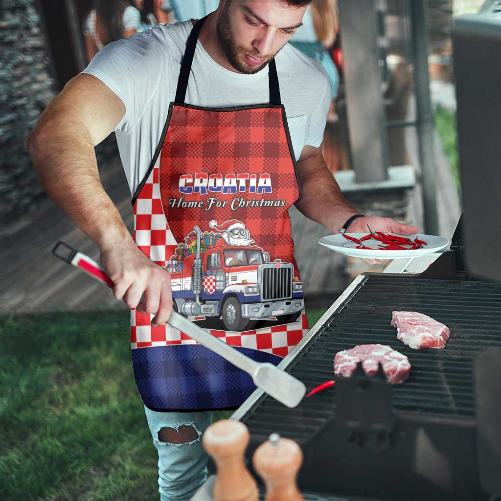 Croatia Christmas Apron Santa Claus Drives Home With Gifts - Wonder Print Shop