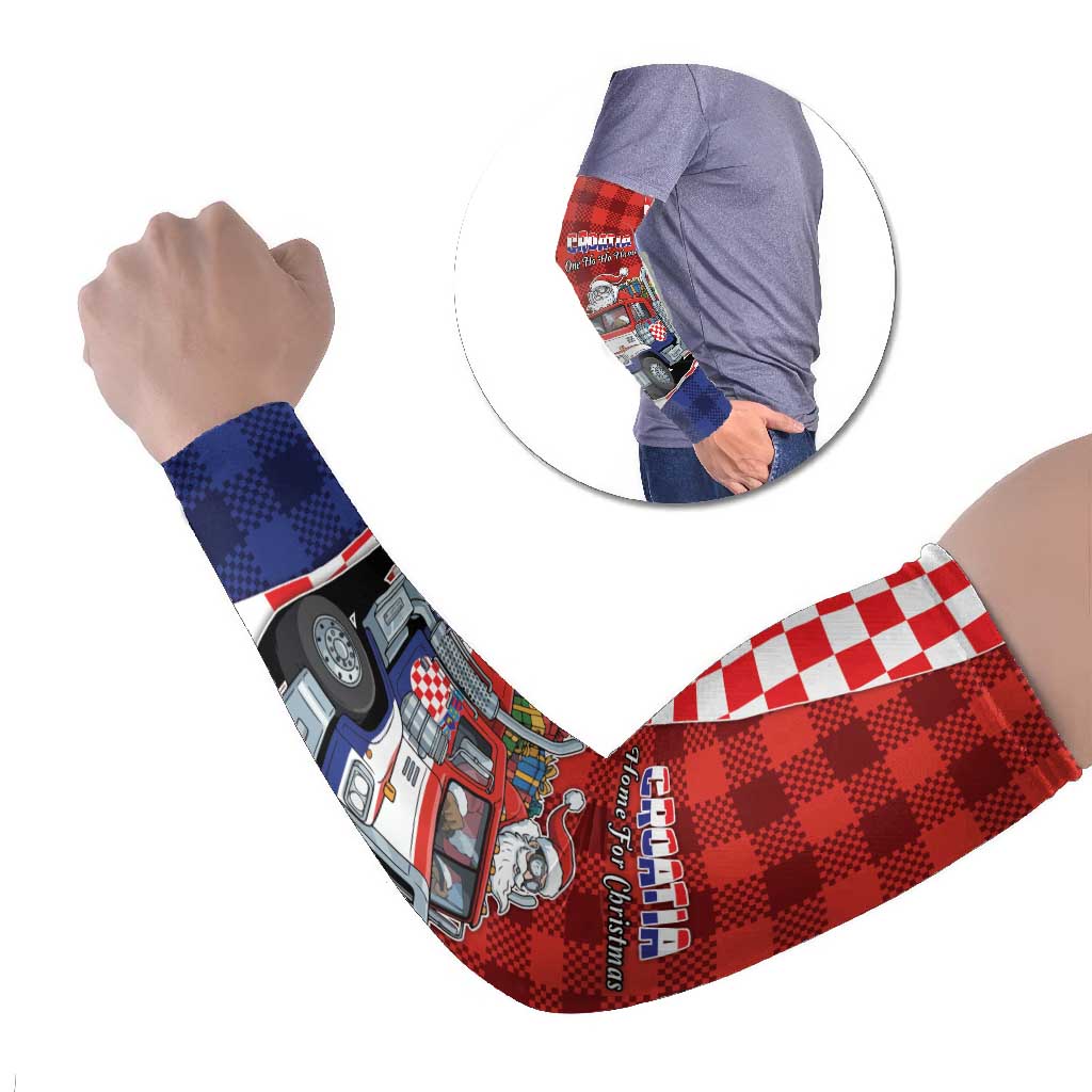 Croatia Christmas Arm Sleeves Santa Claus Drives Home With Gifts - Wonder Print Shop