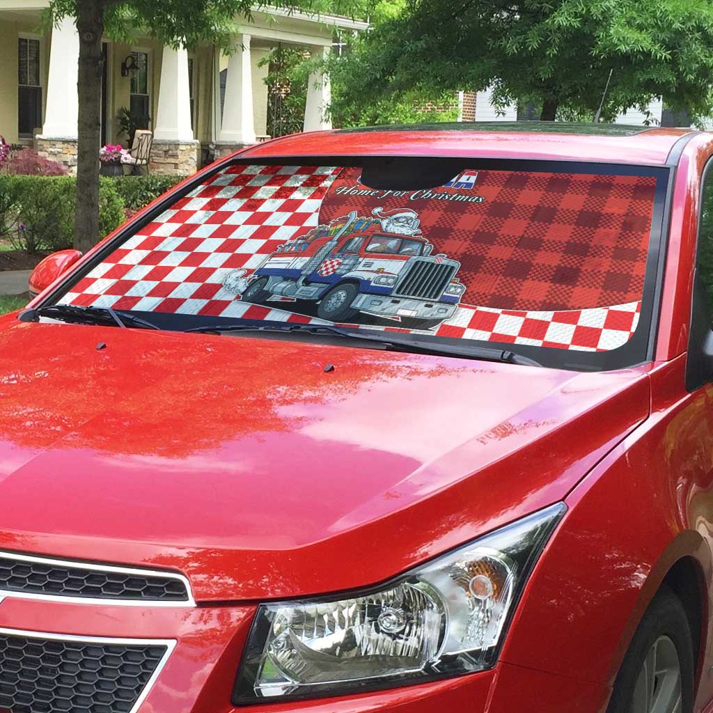 Croatia Christmas Auto Sun Shade Santa Claus Drives Home With Gifts - Wonder Print Shop