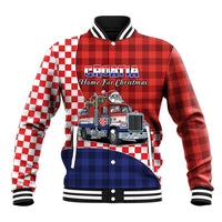 Croatia Christmas Baseball Jacket Santa Claus Drives Home With Gifts - Wonder Print Shop