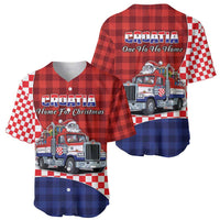 Croatia Christmas Baseball Jersey Santa Claus Drives Home With Gifts - Wonder Print Shop