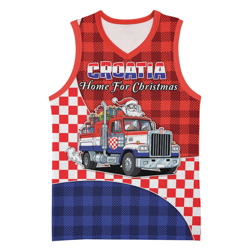 Croatia Christmas Basketball Jersey Santa Claus Drives Home With Gifts - Wonder Print Shop