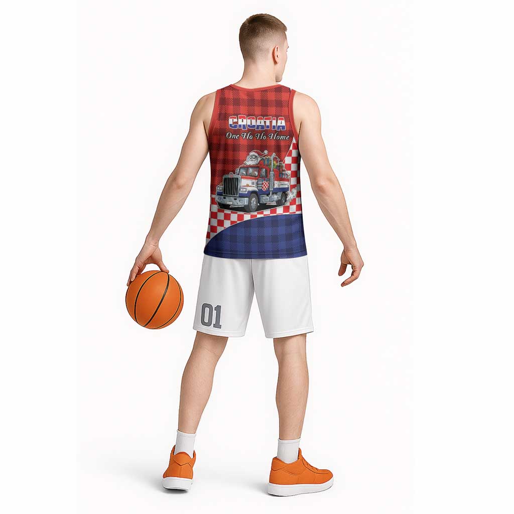 Croatia Christmas Basketball Jersey Santa Claus Drives Home With Gifts - Wonder Print Shop