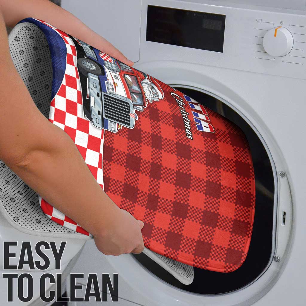 Croatia Christmas Bathroom Set Santa Claus Drives Home With Gifts - Wonder Print Shop