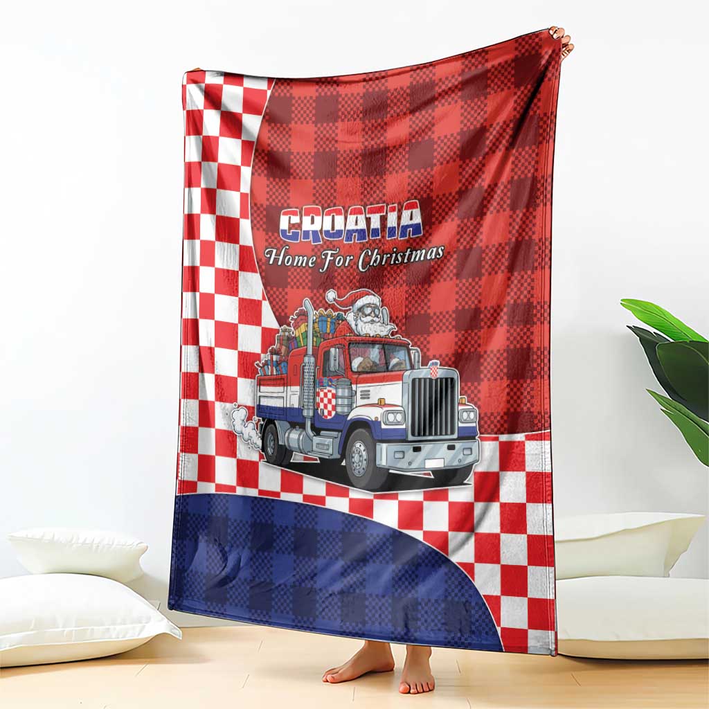 Croatia Christmas Blanket Santa Claus Drives Home With Gifts - Wonder Print Shop