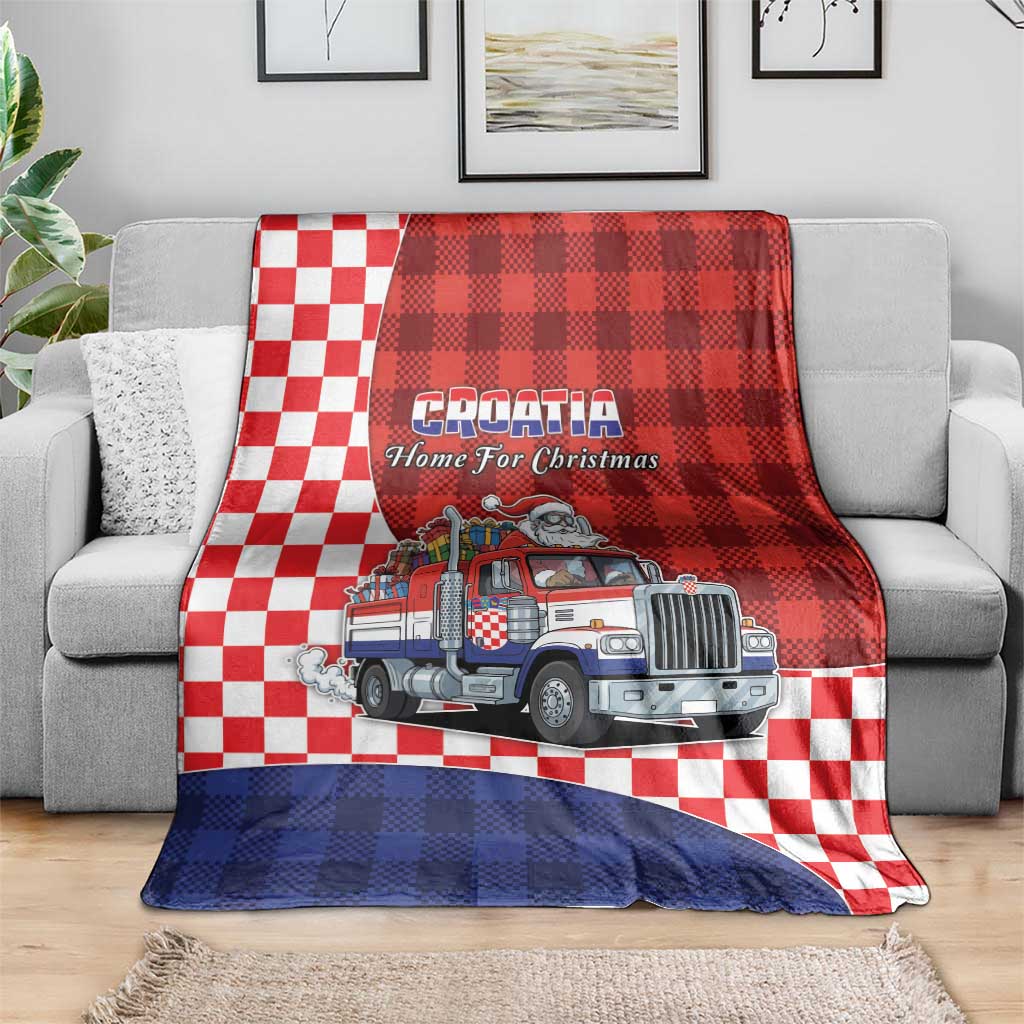 Croatia Christmas Blanket Santa Claus Drives Home With Gifts - Wonder Print Shop