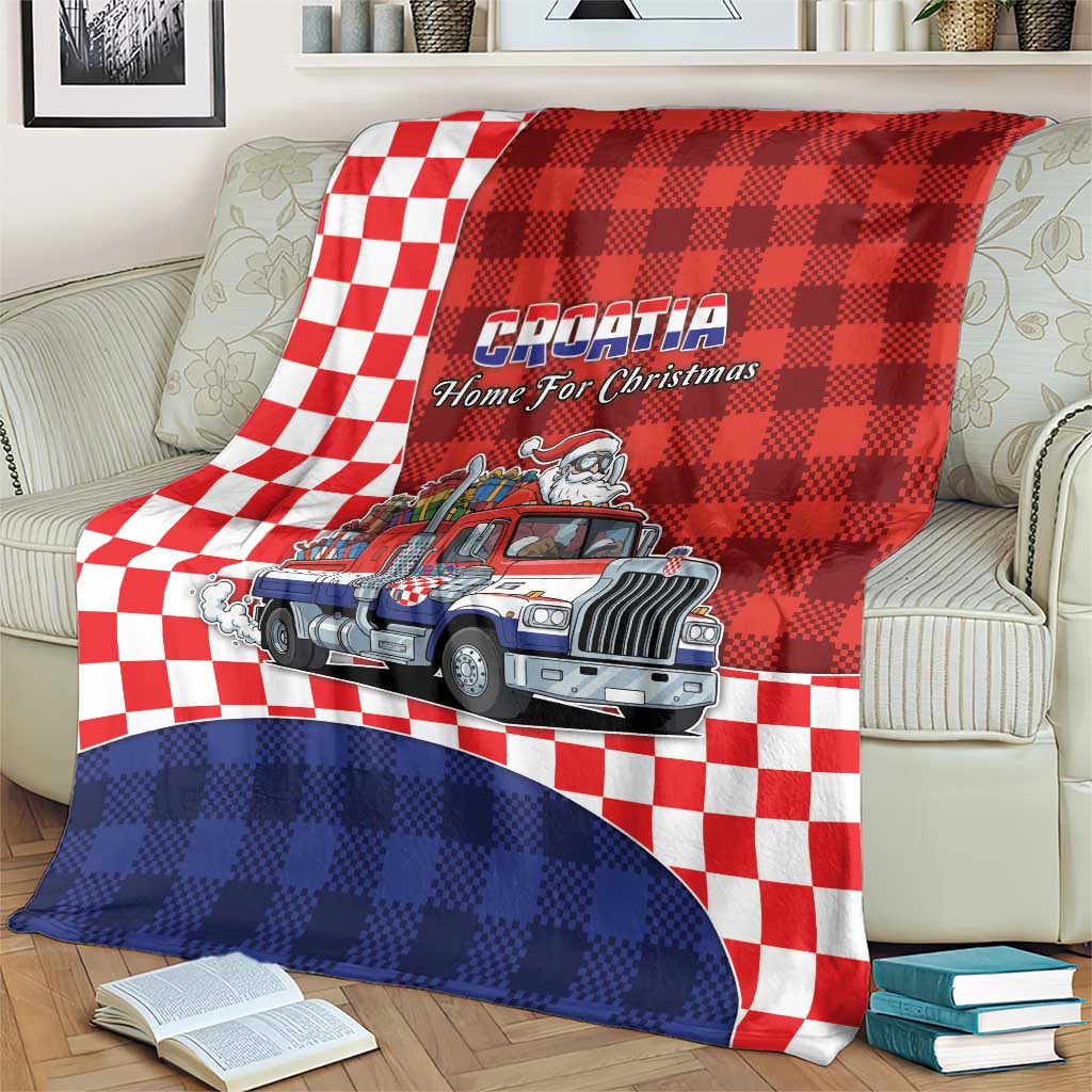 Croatia Christmas Blanket Santa Claus Drives Home With Gifts - Wonder Print Shop