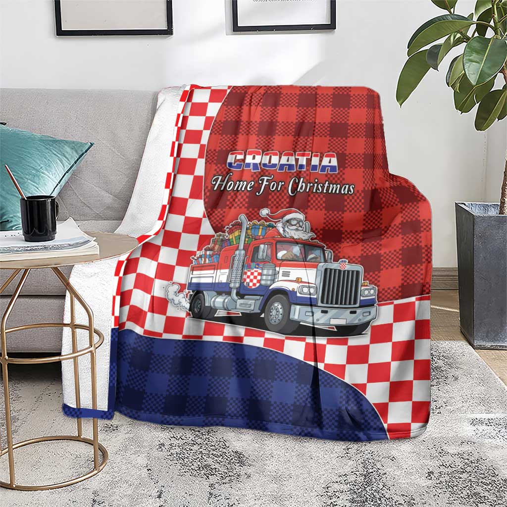 Croatia Christmas Blanket Santa Claus Drives Home With Gifts - Wonder Print Shop
