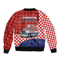 Croatia Christmas Bomber Jacket Santa Claus Drives Home With Gifts - Wonder Print Shop