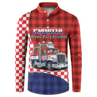 Croatia Christmas Button Sweatshirt Santa Claus Drives Home With Gifts - Wonder Print Shop
