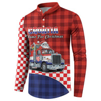 Croatia Christmas Button Sweatshirt Santa Claus Drives Home With Gifts - Wonder Print Shop