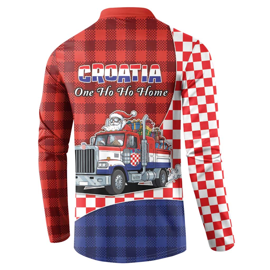 Croatia Christmas Button Sweatshirt Santa Claus Drives Home With Gifts - Wonder Print Shop