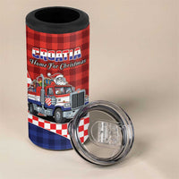 Croatia Christmas 4 in 1 Can Cooler Tumbler Santa Claus Drives Home With Gifts - Wonder Print Shop