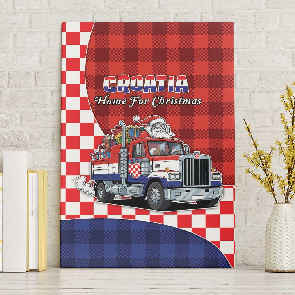 Croatia Christmas Canvas Wall Art Santa Claus Drives Home With Gifts - Wonder Print Shop