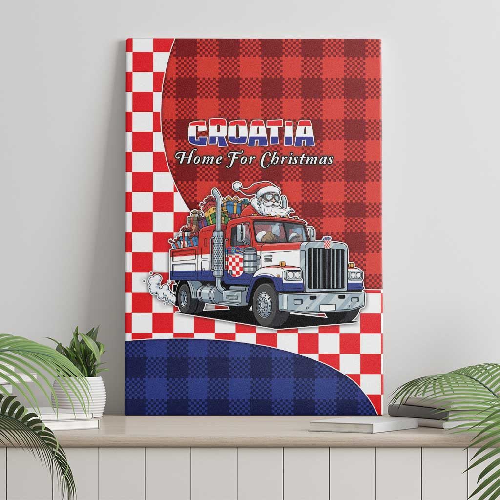 Croatia Christmas Canvas Wall Art Santa Claus Drives Home With Gifts - Wonder Print Shop