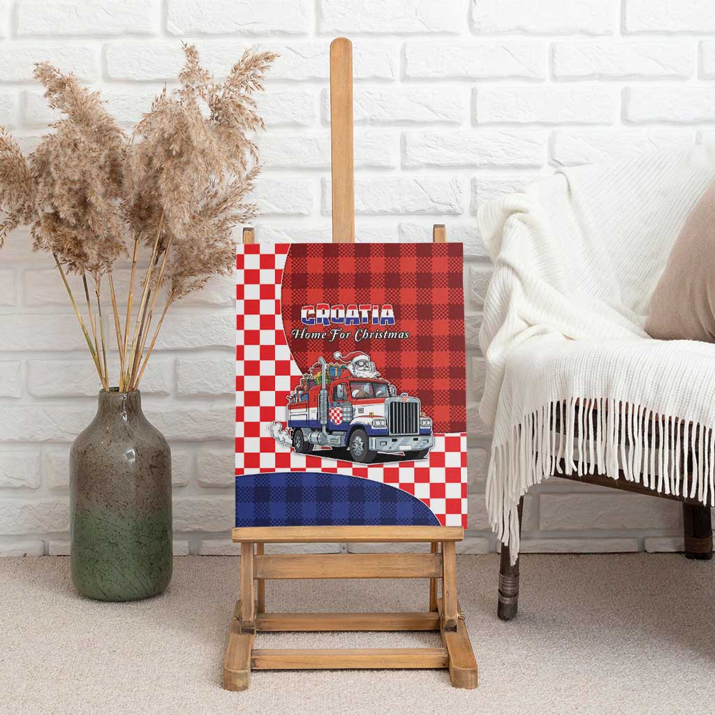 Croatia Christmas Canvas Wall Art Santa Claus Drives Home With Gifts - Wonder Print Shop